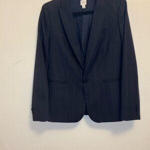 EUC J Crew Midnight Blue Pinstripe Lined Blazer Size 8
